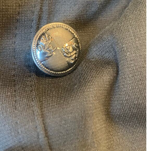 NEW Cecico Military Jacket Blazer M Charcoal Womens Band Cropped Zip Front Biker - Picture 10 of 11